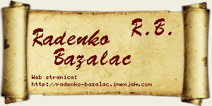 Radenko Bažalac vizit kartica